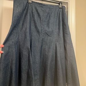Denim A skirt, side zip